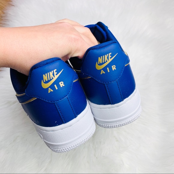 Nike Air Force 1 07 Blue Force Metallic Gold - Picture 4 of 6